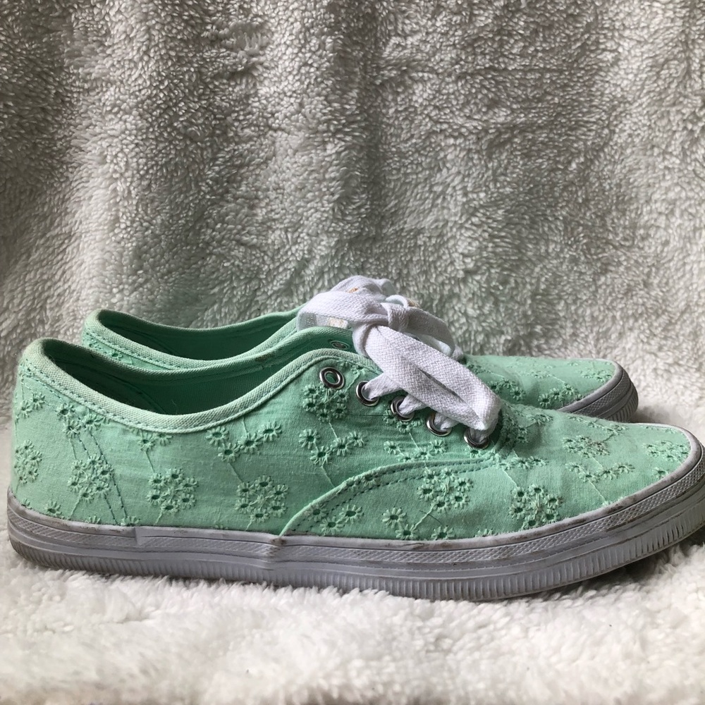 Sea foam green canvas shoes